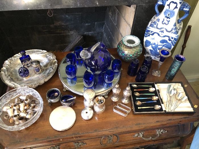 Sterling Silver, dishes, Salt and pepper, Salt cellars, spoons, coasters, spoons and more!