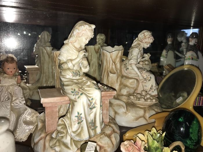 Many porcelain figures