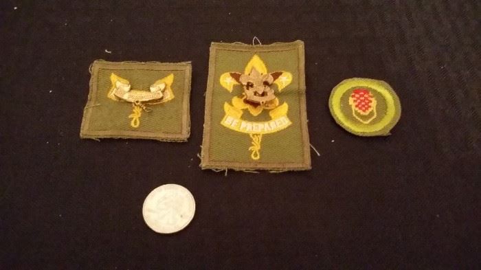 Boy Scout badges/pins.