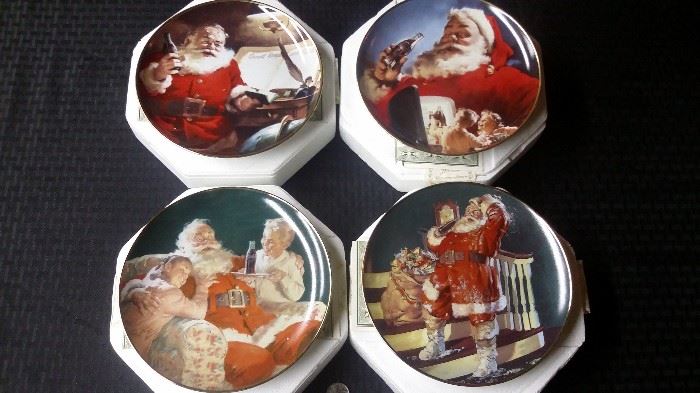 Franklin Mint Coca Cola collectible plates, with styrofoam box and COA's. 12 plates in all.