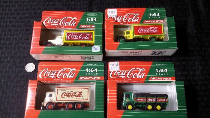 Coca Cola die cast trucks.