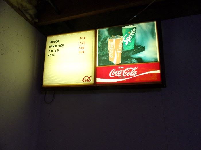 Vintage Cocal Cola lighted sign.
