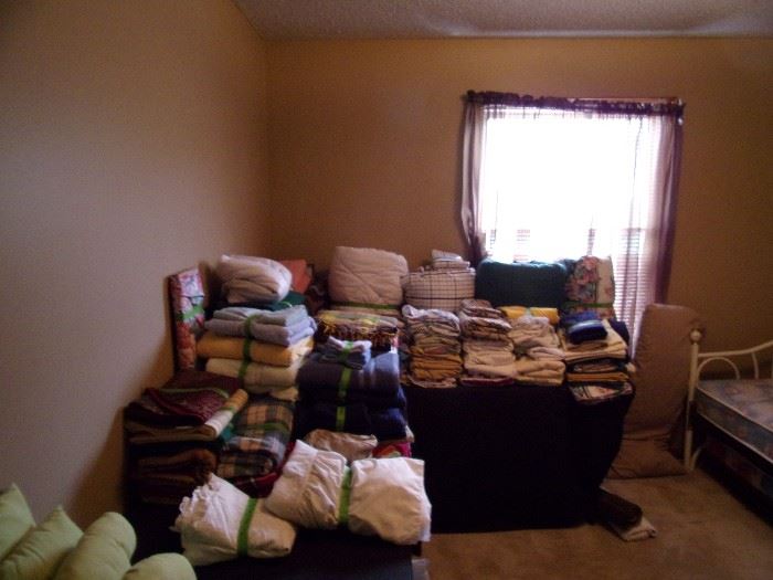 Lots of towels, sheets, blankets!