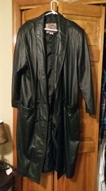 International Leather long coat, size L.
