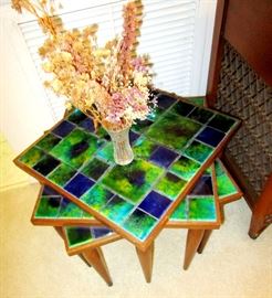 Tile topped end tables