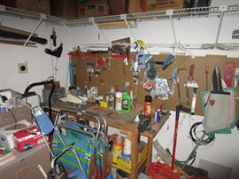 Garage full of tools and home products