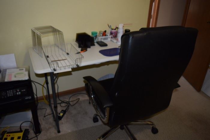 Desk, Office Chair, Office Supplies