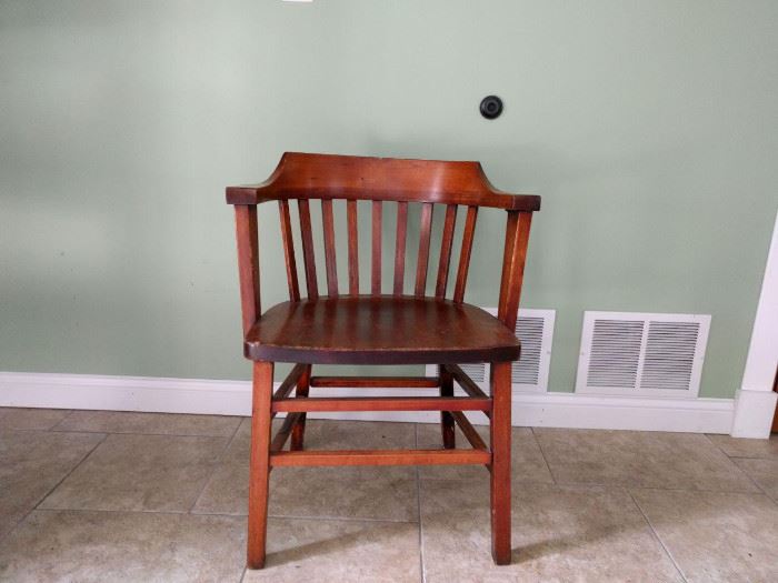 Wood arm chair. Original finish.