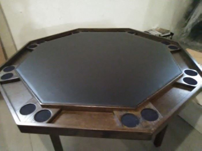 Leather top poker table