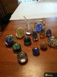 13 Glass Paperweights