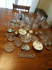 Etched Crystal, Pewter, Silverplate, and More