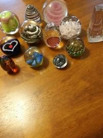 Glass Paperweights 5 Signed