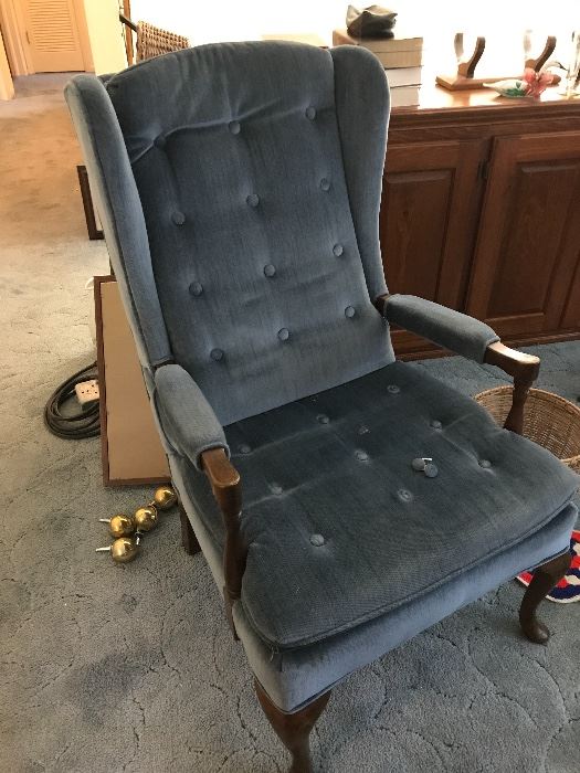 Blue upholstered chair