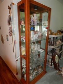 Pretty Side Opening Curio Cabinet with 4 Glass Shelves