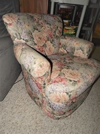 Floral, Swivel Chair