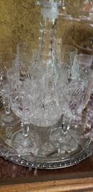 Crystal Carafe with matching glasses
