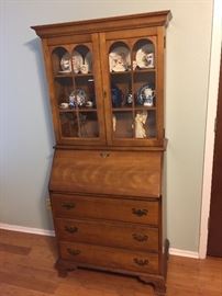  Very nice small secretary with book hutch and three drawers 