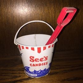    Vintage child's small metal See"s candies pale and shovel 