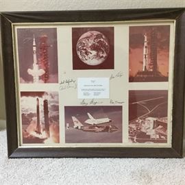  Autographed collection of photographs from NASA including the old rockets and also the space shuttle 