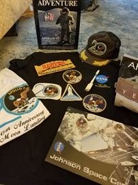Some of NASA / Space Memorabilia 
T shirts, patches, pins, pins, books etc