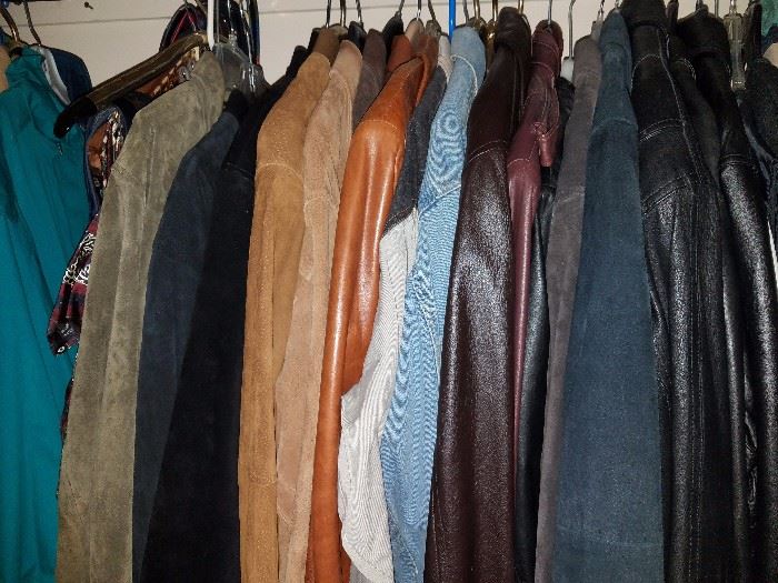 Many Many Mens Leather and Suede  Jackets, Sweaters,Shirts, Etc