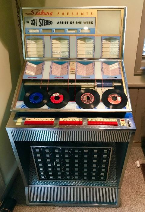 1960 Seeburg Select-O-Matic Model Q160 Juke Box SN#101815-will be sold as is, was working til moved, needs minor service-full of records-used poolside-great concept piece