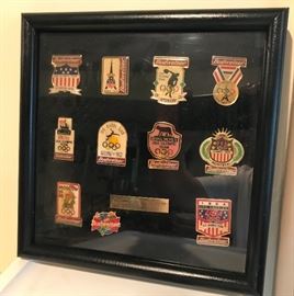 Framed set Budweiser/Olympic Pins