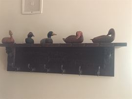 Vintage Duck Decoy and coat rack