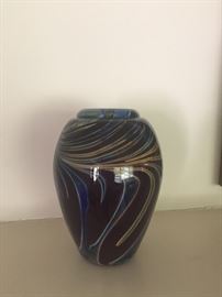Signed glass vase