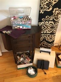 sewing cabinet - Viking sewing machine and notions!