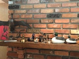 Decoys and brass ducks