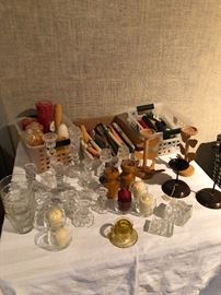 candles and holder, votives and pillars