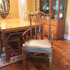 Rattan chairs are extra wide and very comfortable.