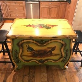 Island measures 48" wide, 31" deep and 37" high.