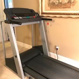 Vintage treadmill in working condition measures 39" wide, 28" deep and 68" high (when folded).