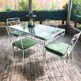 Outdoor wrought iron table + chair set