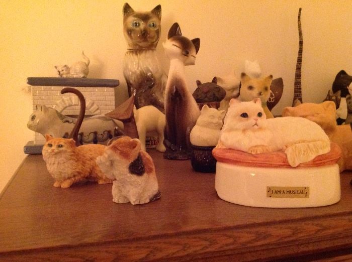Porcelain Cat Figurines  