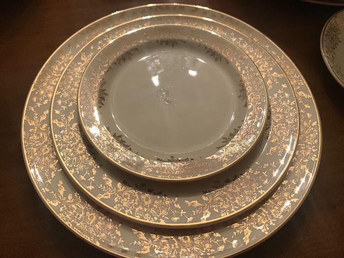 Beauitiful gold detailing china set by Taylor Smith Taylor