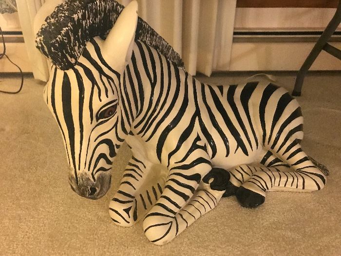Large ceramic zebra 