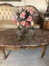 Marble top coffee table 
