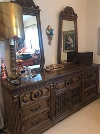 Large Dresser with a pair of mirrors 