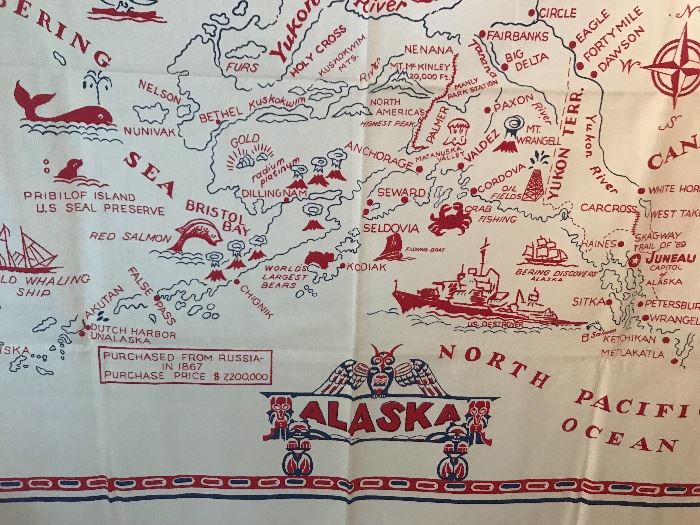 Vintage Table Cloth of Alaska