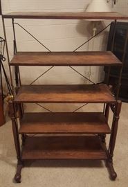 Unique,Antique hardware store shelf/table. This piece came out of the owners family hardware store.