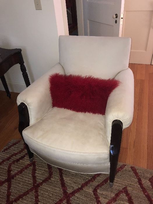 Italian made pigskin art deco style club chair (1 of 2)
