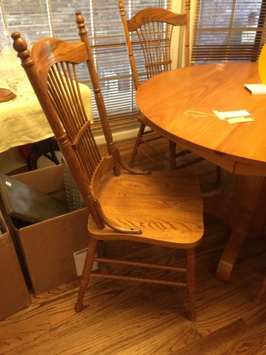 #52 wood table/4chairs 47"round x 37"  $175