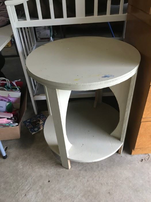 #3	round white side table 24x27	 $30.00 	
