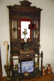 UNIQUE HALL TREE, UMBRELLA STAND, DECOR