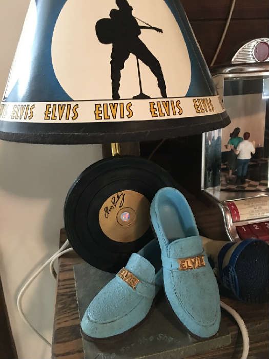 Elvis Blue Suede Shoes Lamp