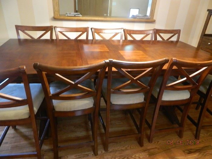 ding room table with 10 chairs