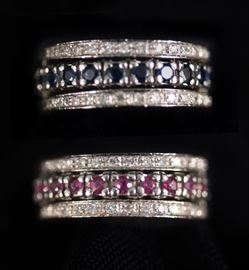 Antique Vienna Flip Ring - Ruby - Sapphires and Diamonds